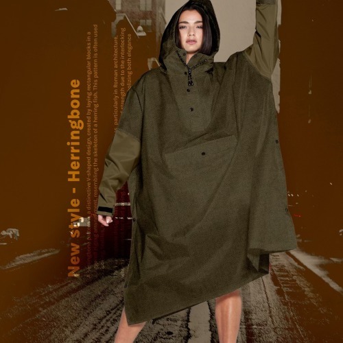 “RAINKISS” RAIN PONCHO ヘリンボーン