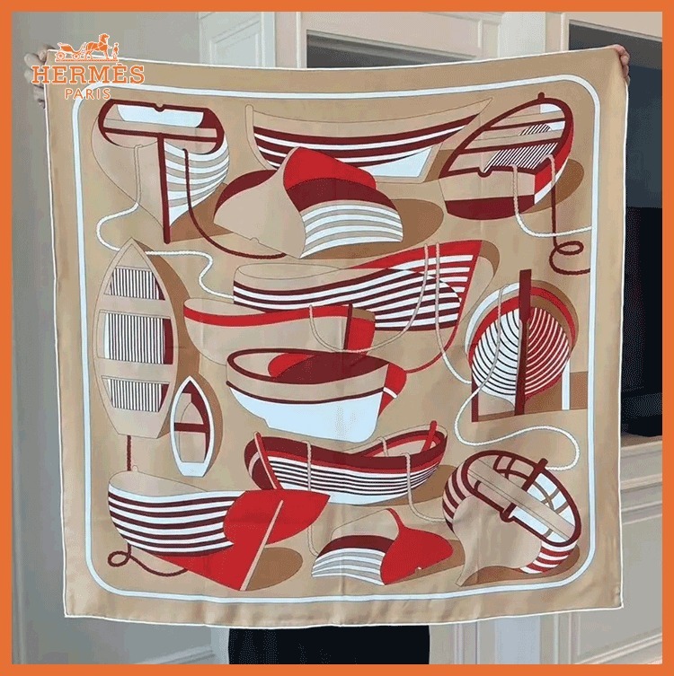 【1枚でいろいろアレンジできる】HERMES ショール 140 タラッサ