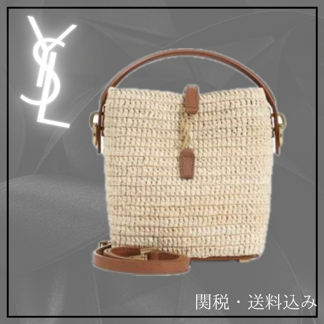 【Saint Laurent】LE 37 ミニ ラフィア ショルダーバッグ