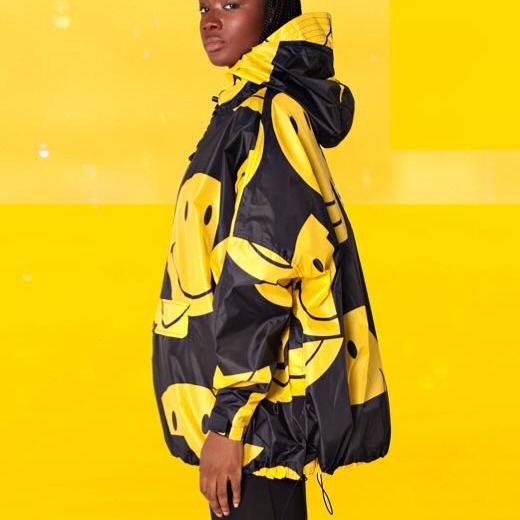 “RAINKISS” Anorak スマイリー Black/Yellow