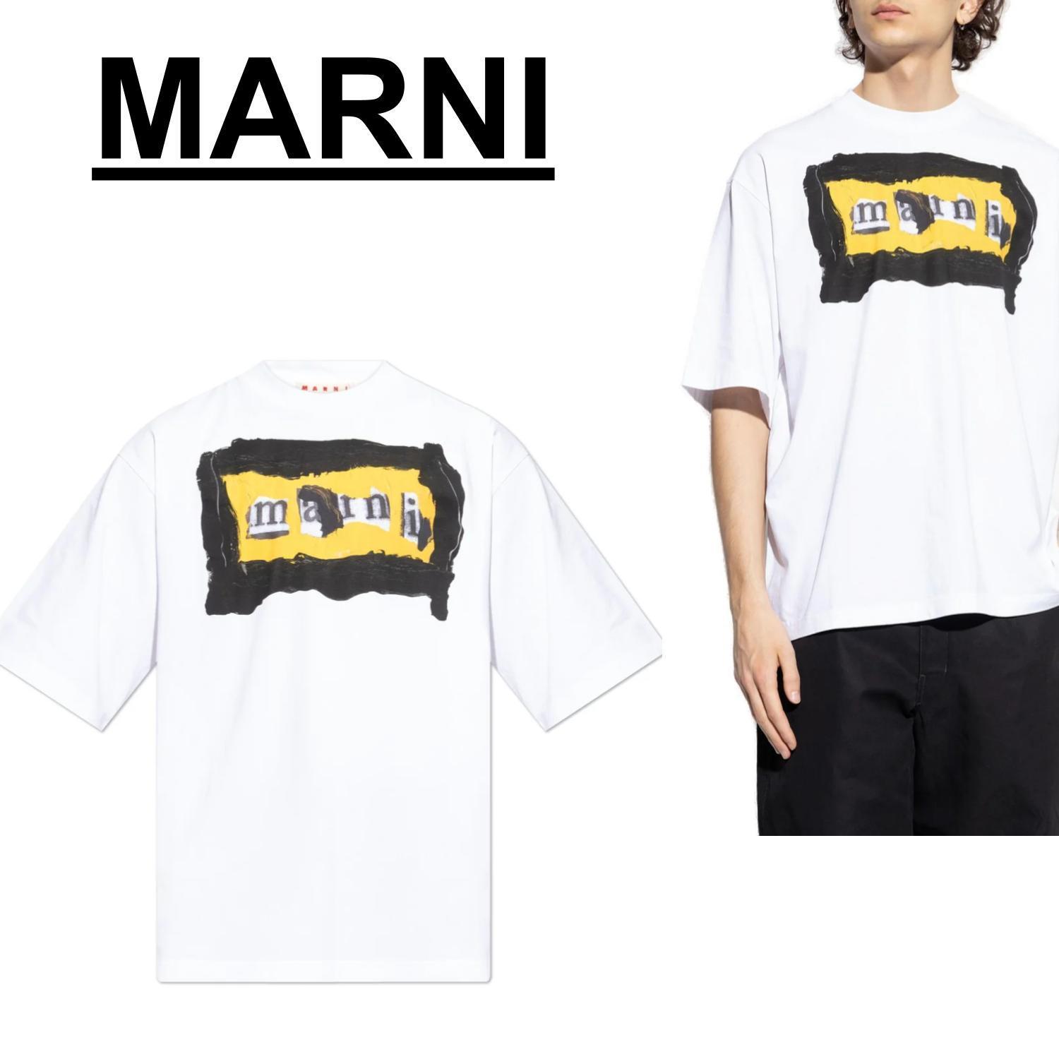 MARNIＴマルニ ロゴプリント クルーネックTシャツ