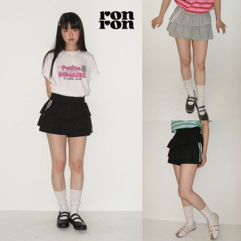★RONRON★★新作・25SS★アシンメトリーフリルパンツスカート