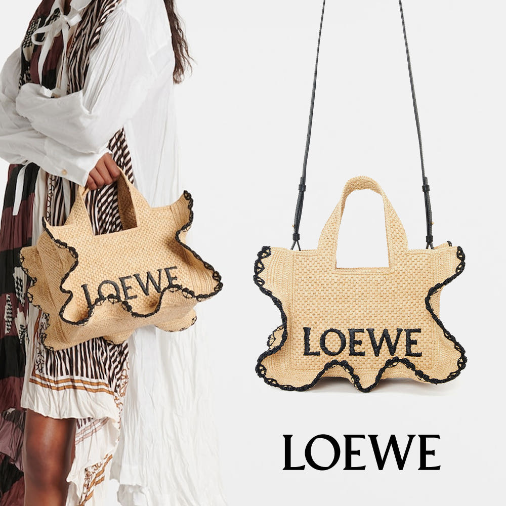 【LOEWE ロエベ】 フォント トート ラフィア ラタン バッグ