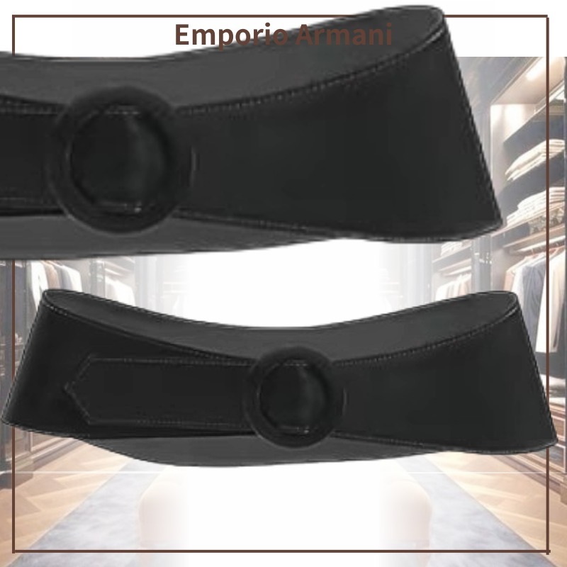 【幅広ベルト】Emporio Armaniコルセット レザーベルト