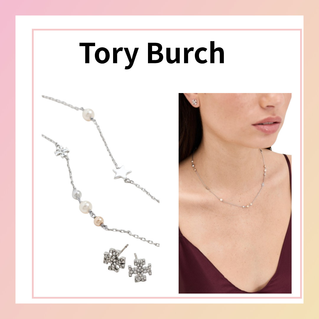 Tory Burch☆キラネックレス＆スタッドピアスギフトセット☆