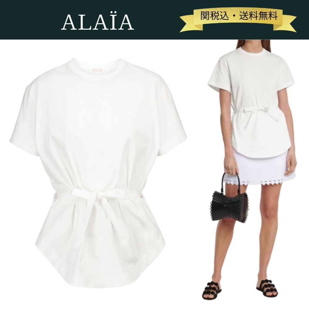 【関税・送料込】ALAIA ペプラムコットンTシャツ