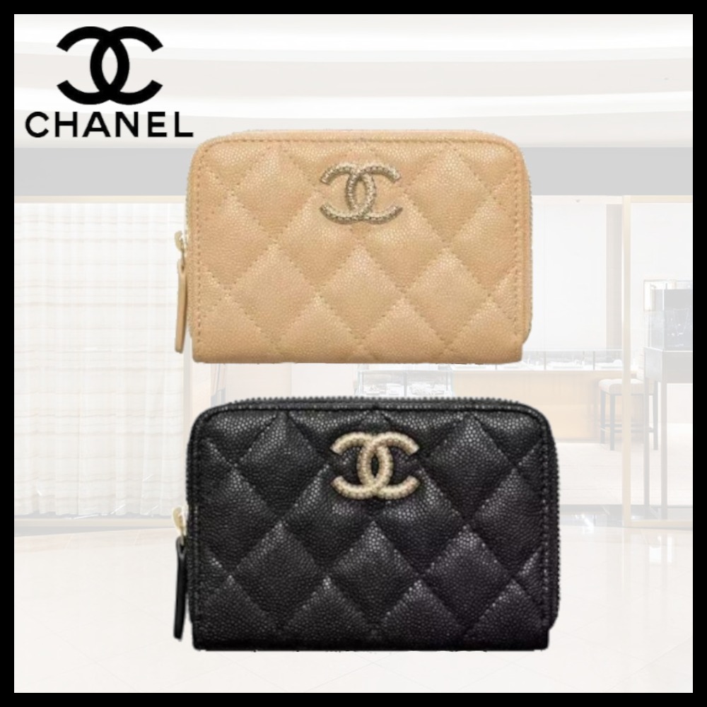 【可愛い王道デザイン♪】CHANEL ジップコインパース