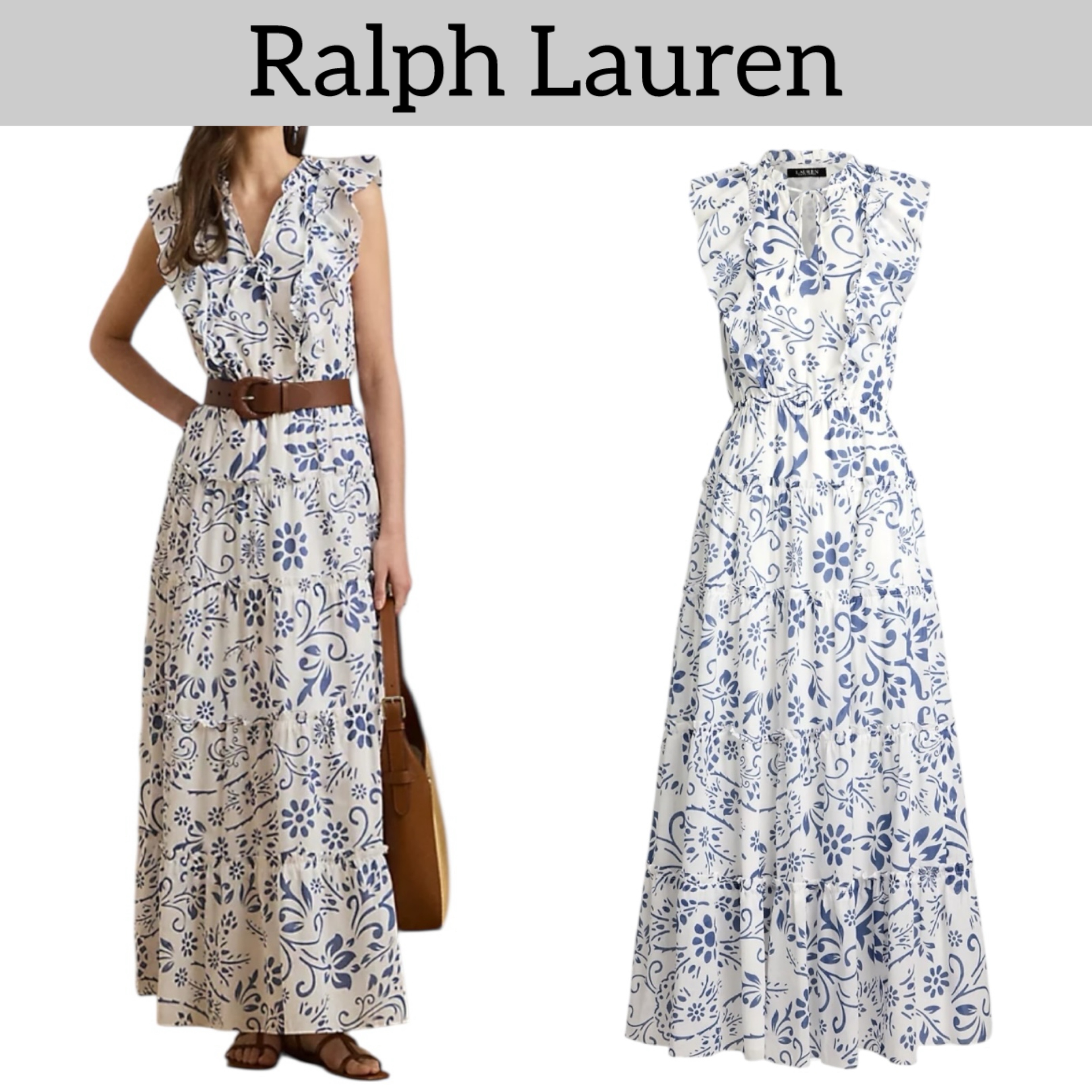 春夏 【Ralph Lauren】フローラル コットン マキシドレス