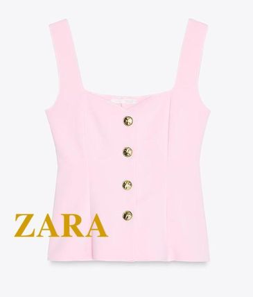 ZARA ピンク 刺繍入りブラウス 五分丈 - メルカリ