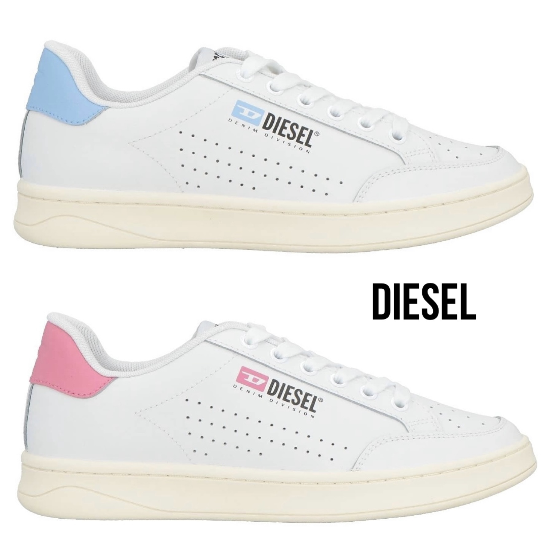 送料関税込み☆DIESEL ロゴ レザー スニーカー