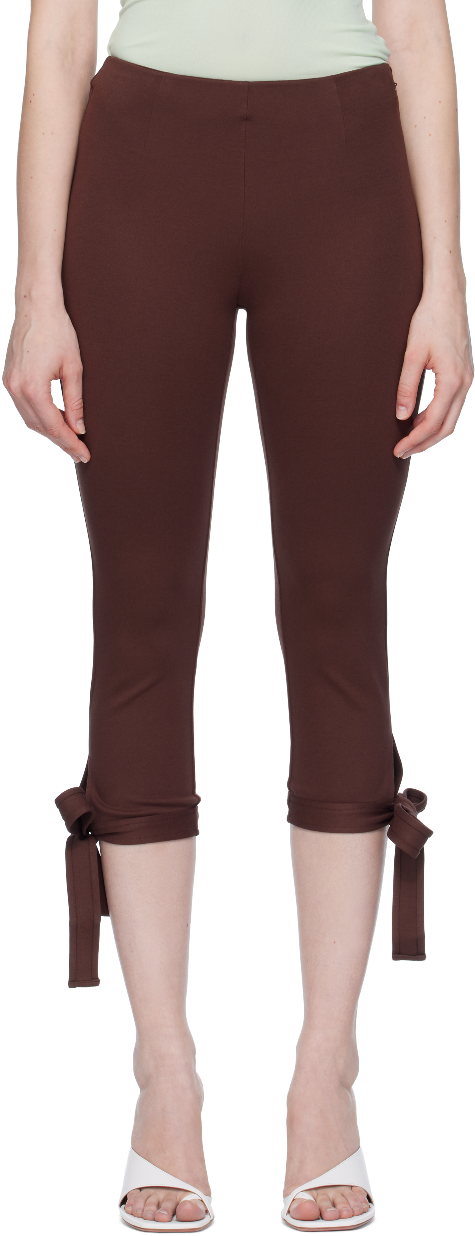 【関税込み】Miaou ブラウン Emma Capri ショート レギンス