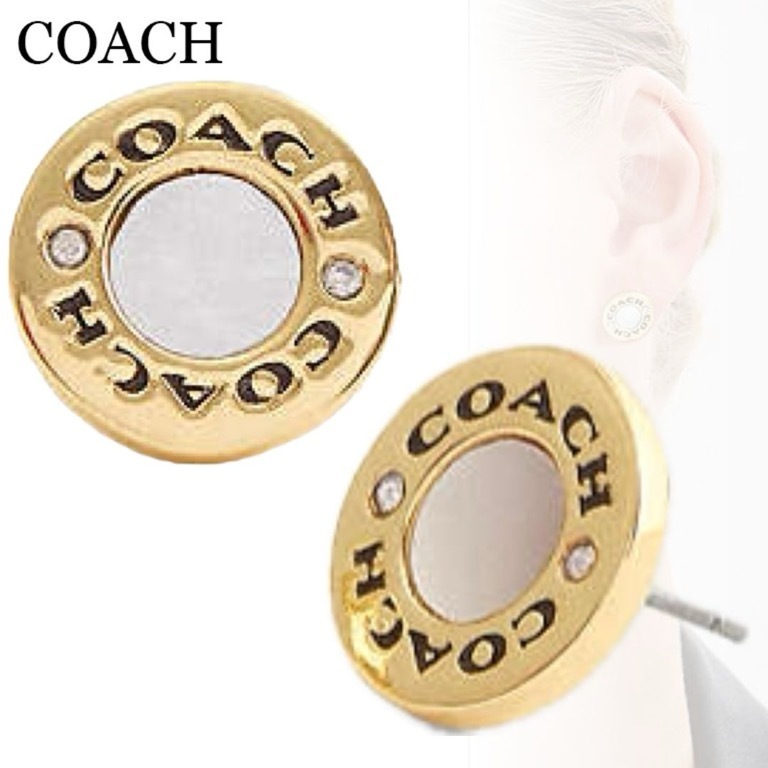 すぐ届く*COACH*コーチ エナメル サークル スタッド ピアス