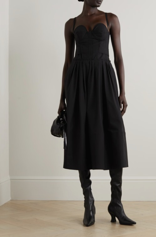PROENZA SCHOULER コットンブレンドポプリン ミディワンピース