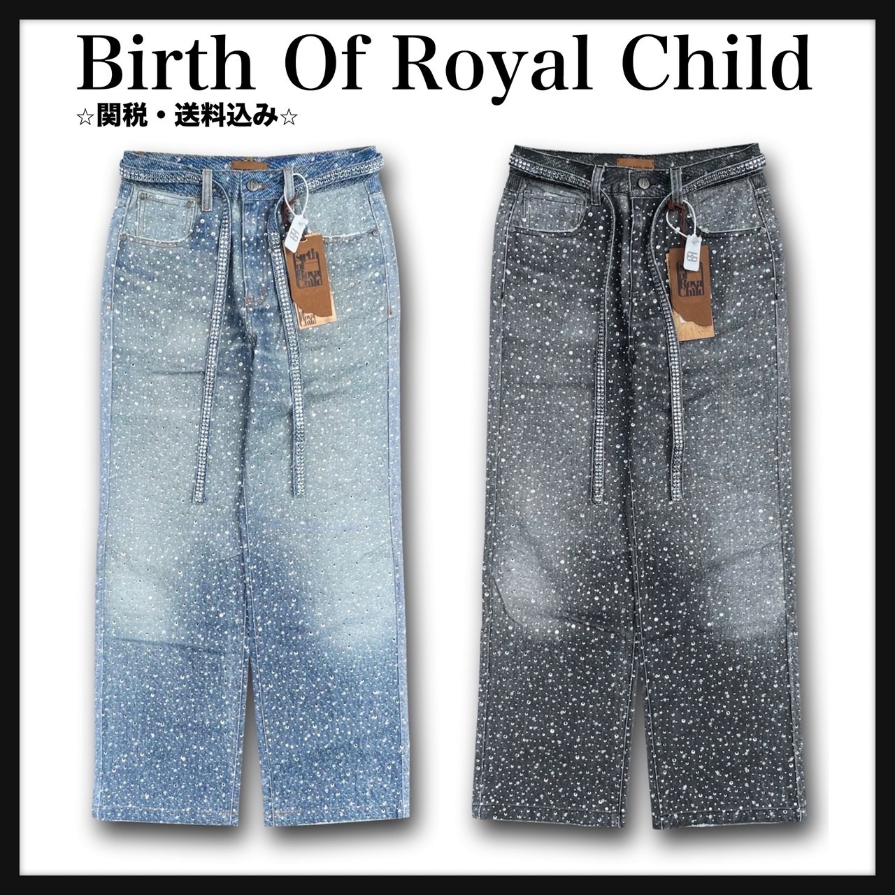[Birth Of  Child] スワロフスキー デニムパンツ
