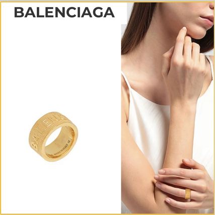 希少】BALENCIAGA デザインリング ゴールドカラー