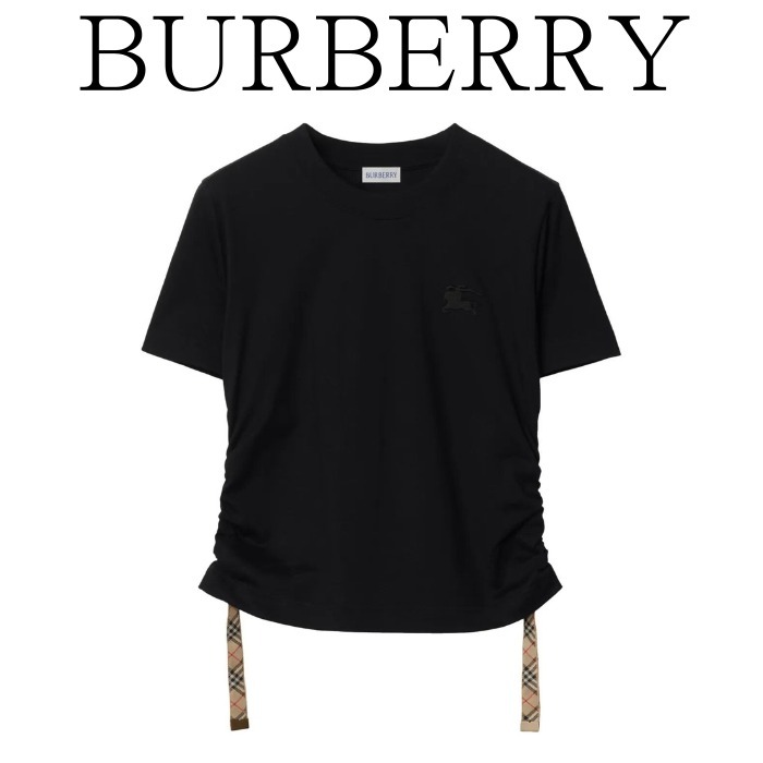 セール【BURBERRY】サイドドローストリング付き Tシャツ