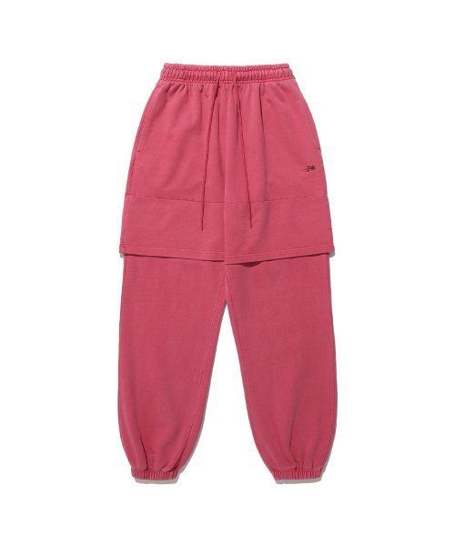 パンツ [NICEGHOSTCLUB]PIGMENT LAYERED SWEAT PANTS_RED(NG2ESUPA01A