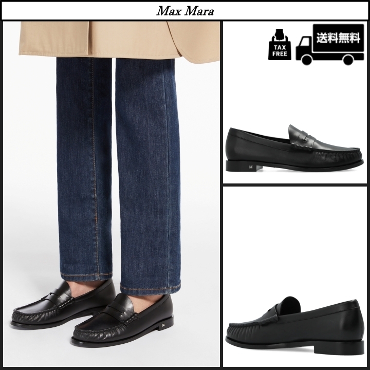 【MAX MARA】BOYMOC ナチュラル レザー モカシン