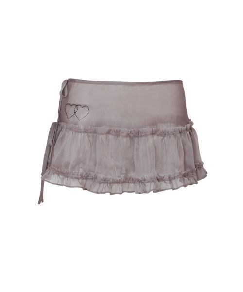 【LOULOUSEOUL】Glow Sheer Layering Skirt (Gray)