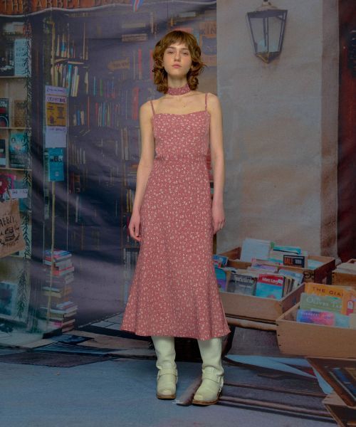 【LOULOUSEOUL】Juliet Slim Fit Dress (Scarf Set / Red)