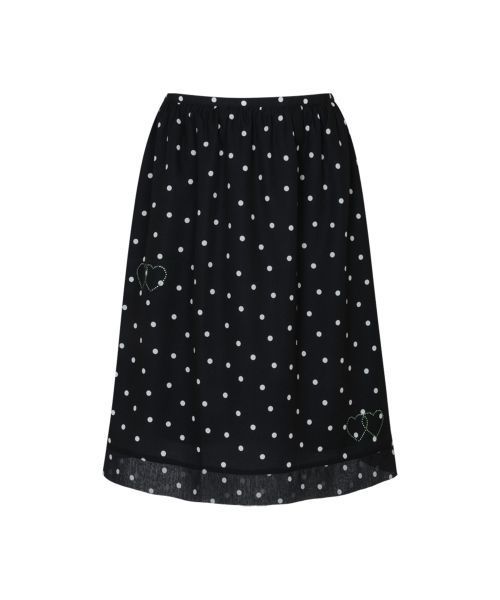 【LOULOUSEOUL】Heart Dot Midi Skirt (Black)