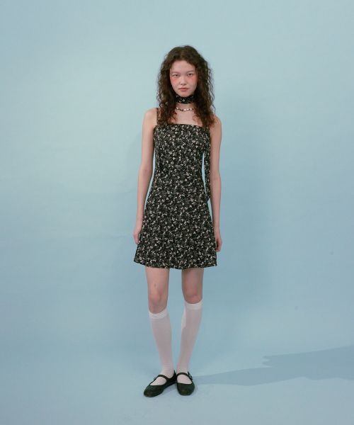 【LOULOUSEOUL】Bitter Mini Dress (Scarf Set / Black)