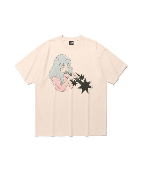 Tシャツ・カットソー [NICEGHOSTCLUB]GIRL BLOWING SYMBOL BIG BIG TEE_BEIGE(NG2FM