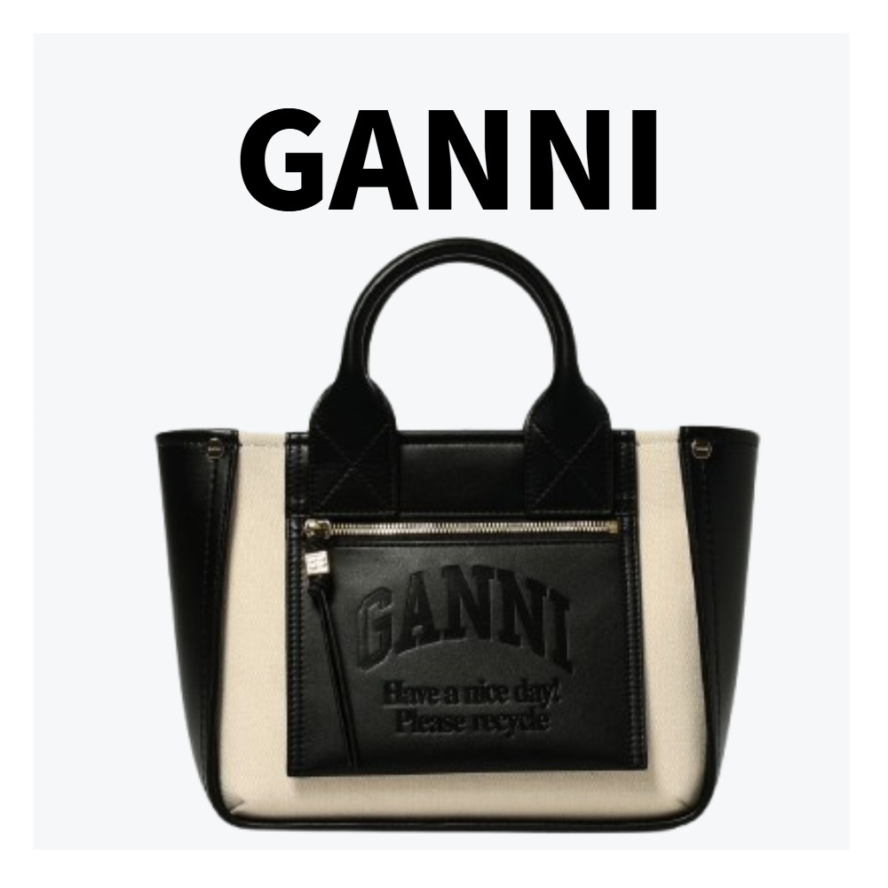 【GANNI】 ツートン スモール トートバッグ