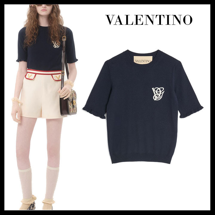 VALENTINO直営店 刺繍入りウール・トップ