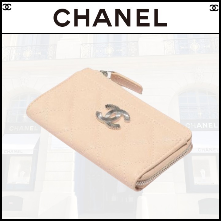 輝きを添えて☆CHANEL フラグメントケース 限定ロゴ ミニ財布