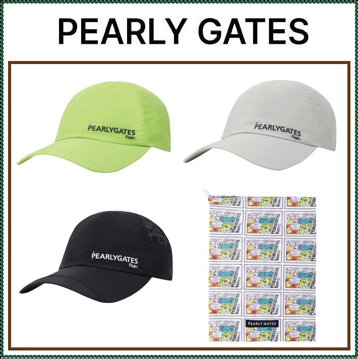 【PEARLY GATES】Public Logo Rain Cap + Cartoon Pouch