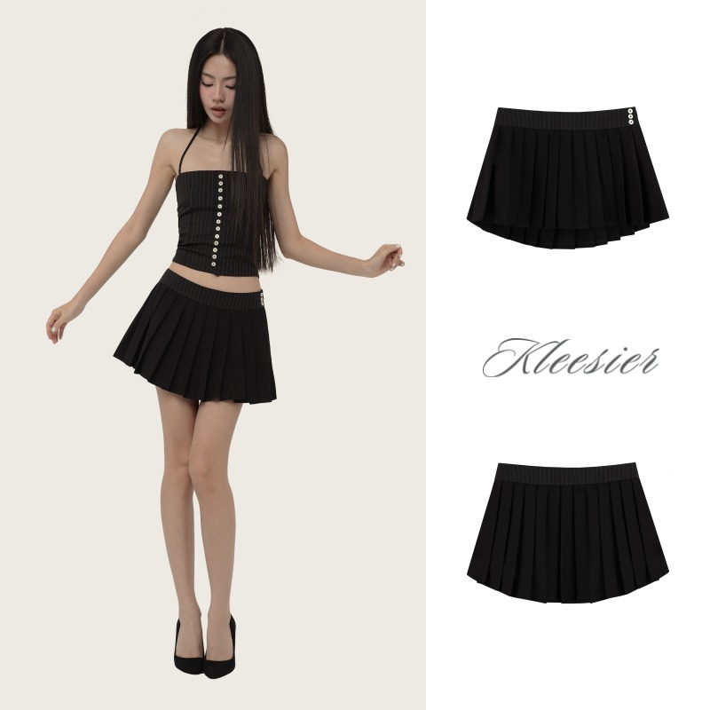 Kleesier☆Jennie striped button skirt