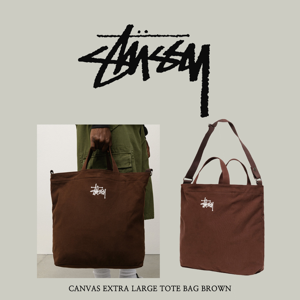【Stussy】 CANVAS CROSSBODY BAG BROWN