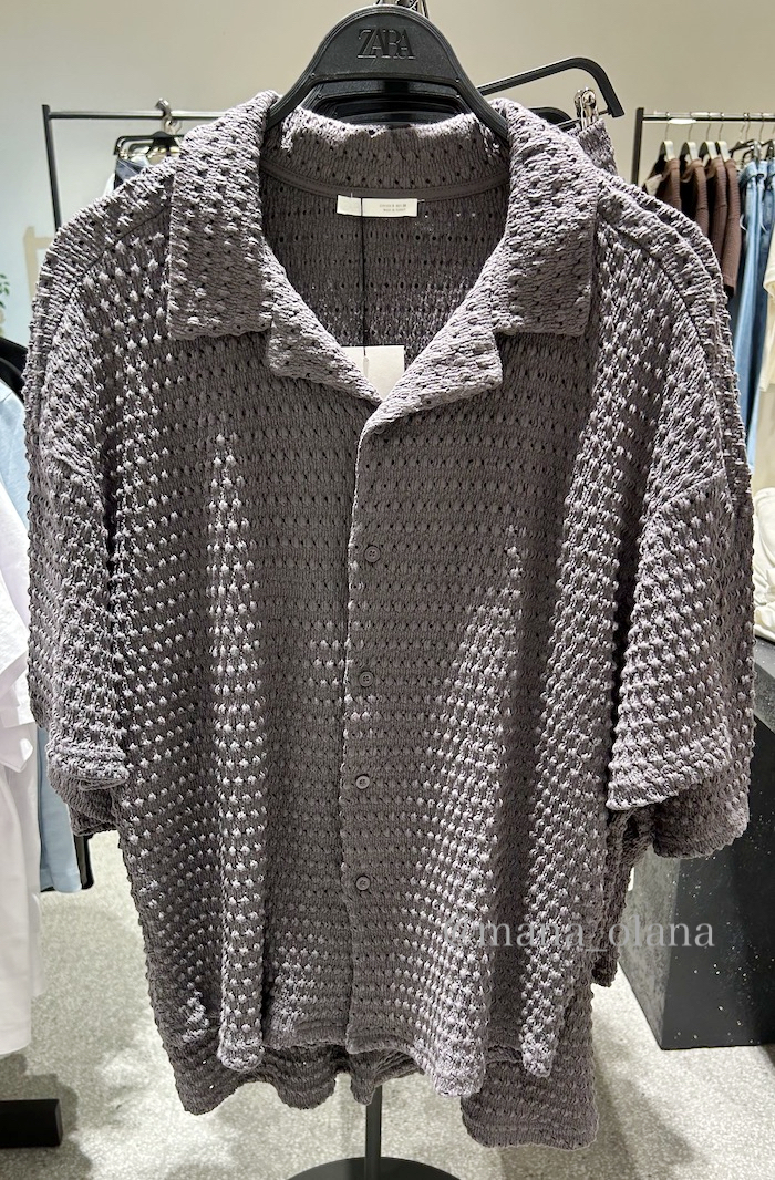 国内発送★ZARA★イレギュラーテクスチャー入りシャツ