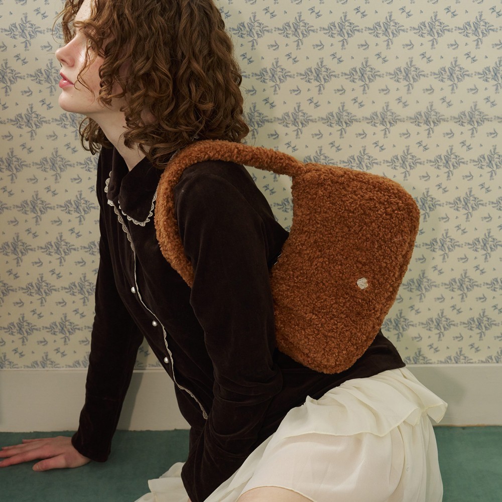 ★HEEARI★ [3rd Reorder] Ange Fur Tote Bag_Brown