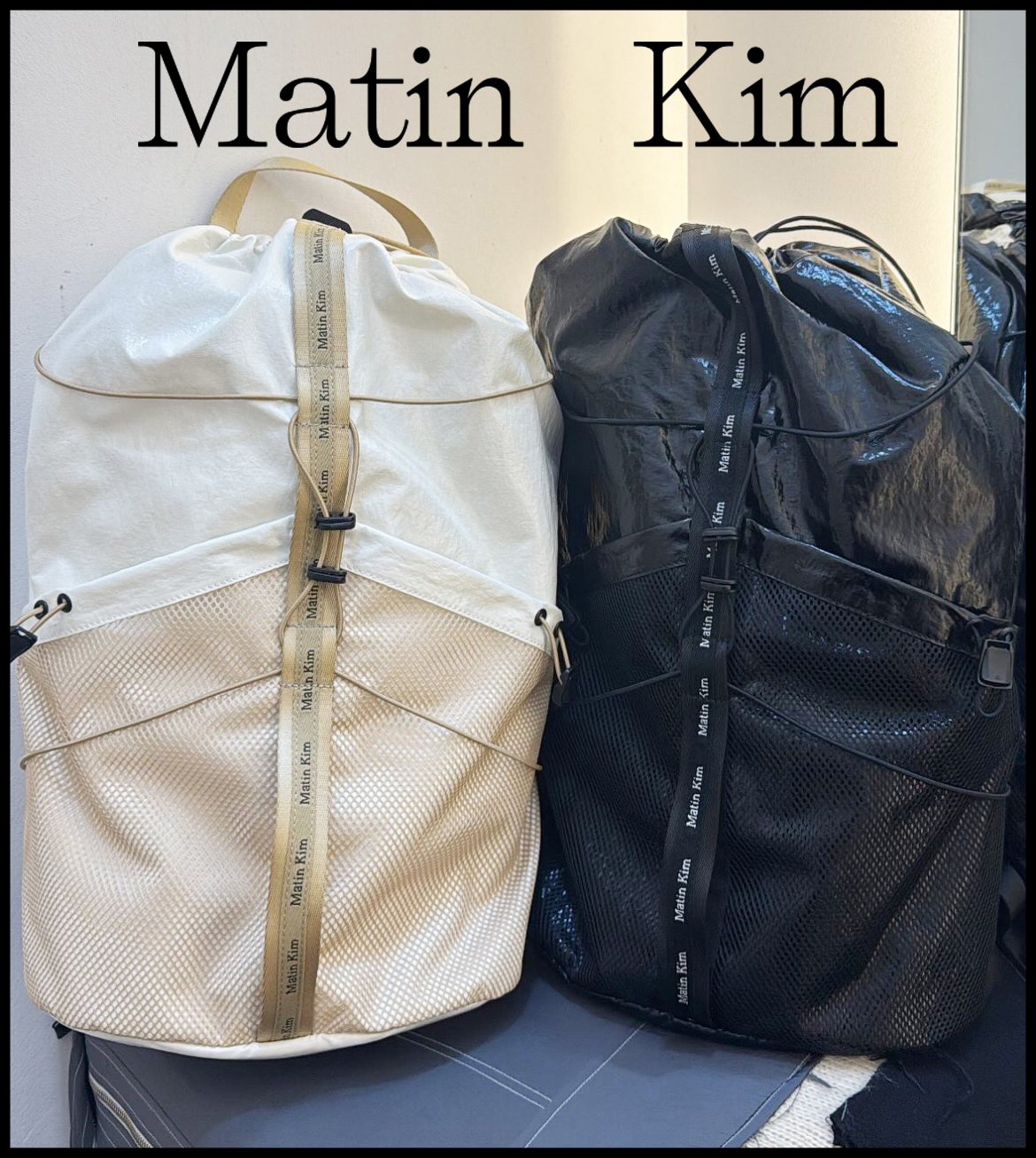 MATIN KIM ■ LOGO TAPING GLOSSY BACK PACK バックパック