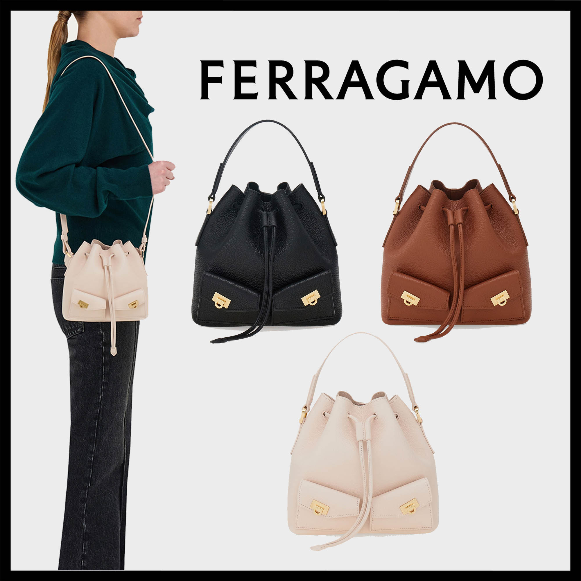 FERRAGAMO直営店 マルチポケットバケット
