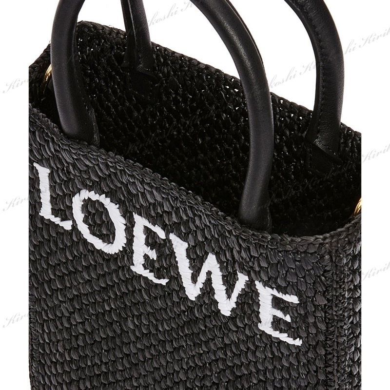 ◆LOEWE 最新作◆Standard ラフィア A5 トートバッグ/Black◆
