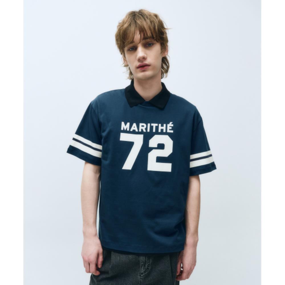 ★Marithe + Francois Girbaud★ FOOTBALL TEE ash blue MFG45UT