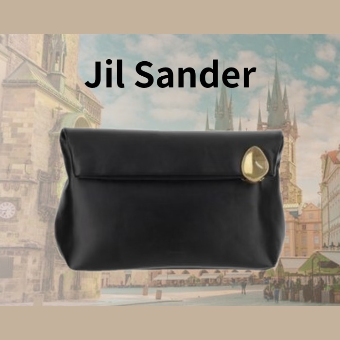 Jil Sander ジルサンダー Jewel Zipクラッチバッグ ブラック