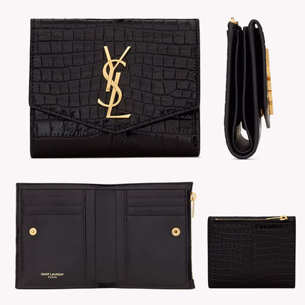 【Saint Laurent】直営/正規店 UPTOWN コンパクトウォレット 黒 直営店買付】サンローラン☆アップタウン ウォレット☆582296