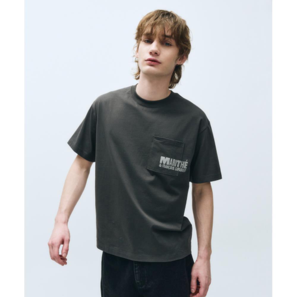 ★Marithe + Francois Girbaud★ POCKET LOGO TEE charcoal MFG4