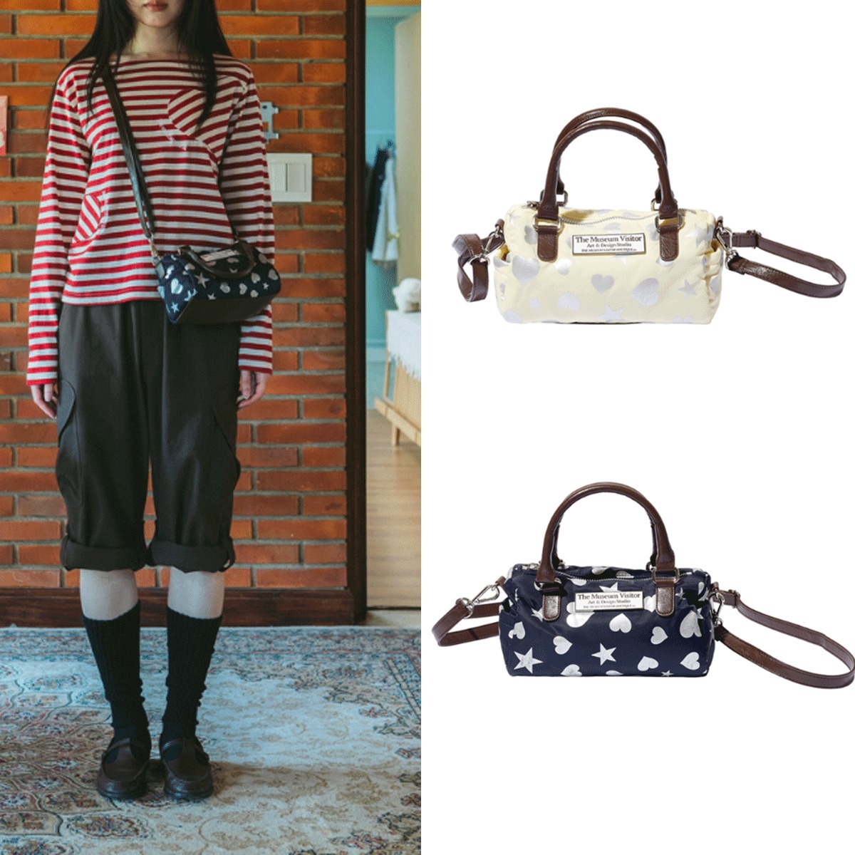 ショルダーバッグ・ポシェット THE MUSEUM VISITOR HEART STAR CRACK BOSTON BAG 5FT1924