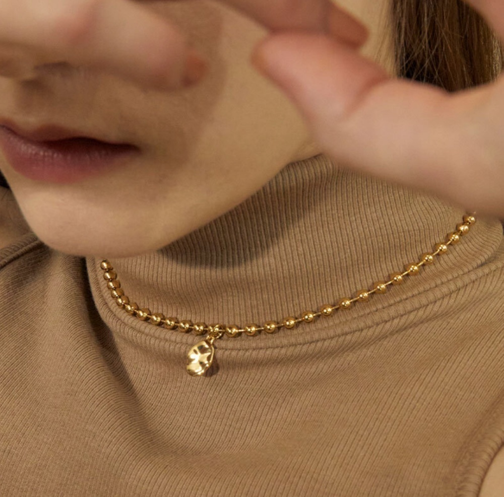 ネックレス・ペンダント [Ostkaka] Femina Ball Chain Necklace Gold