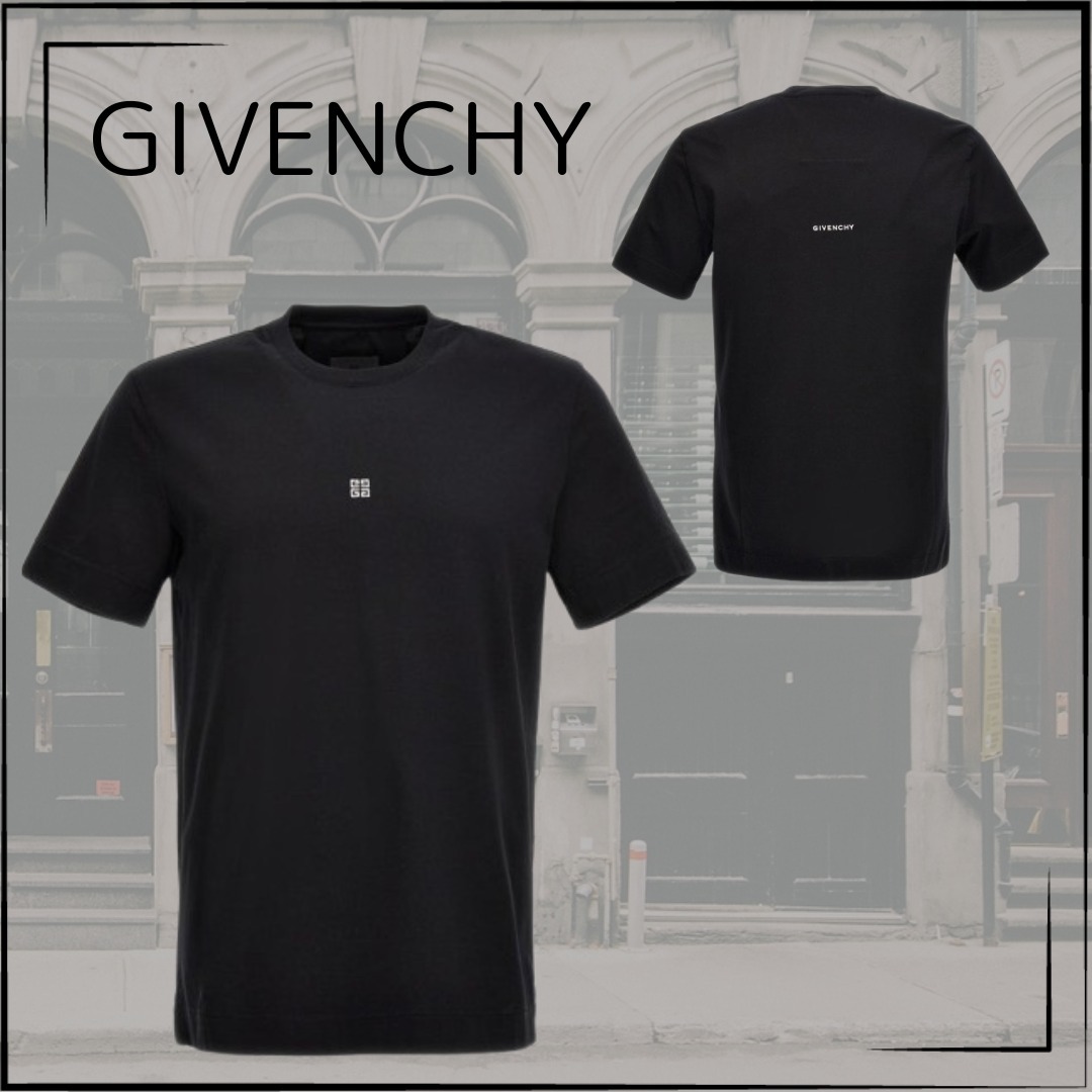 【GIVENCHY】関税込☆ロゴ刺繍 クルーネック Tシャツ ブラック