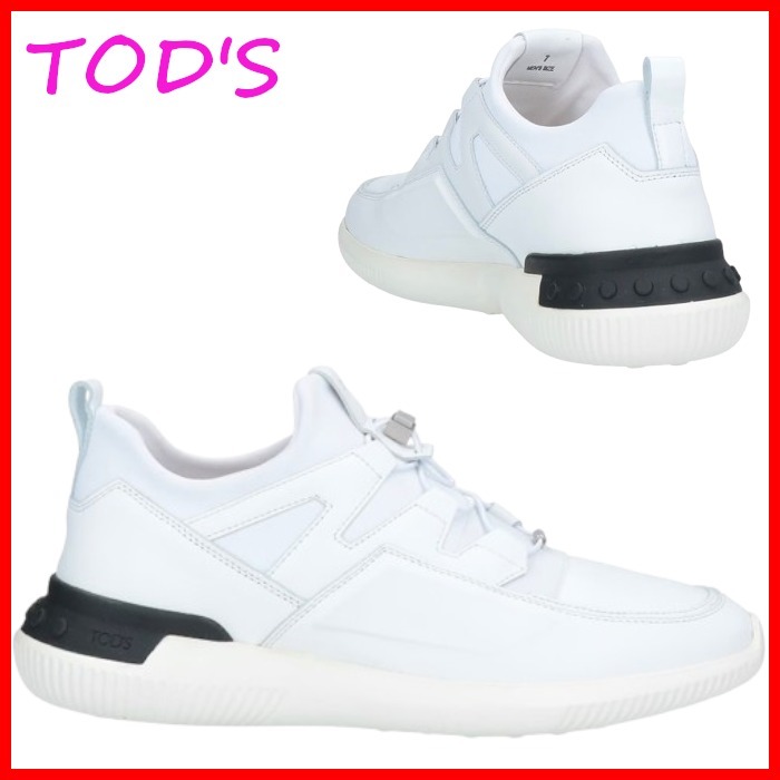 TOD'S NO_CODE ロゴ レザー レースアップ バイカラー スニーカー