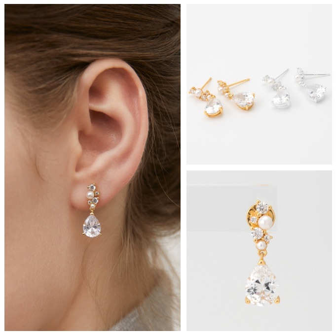 TATIANA☆[SILVER925] Dewdrop Crystal Earring