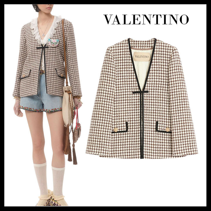 VALENTINO直営店 ライト ハウンドトゥース・ジャケット