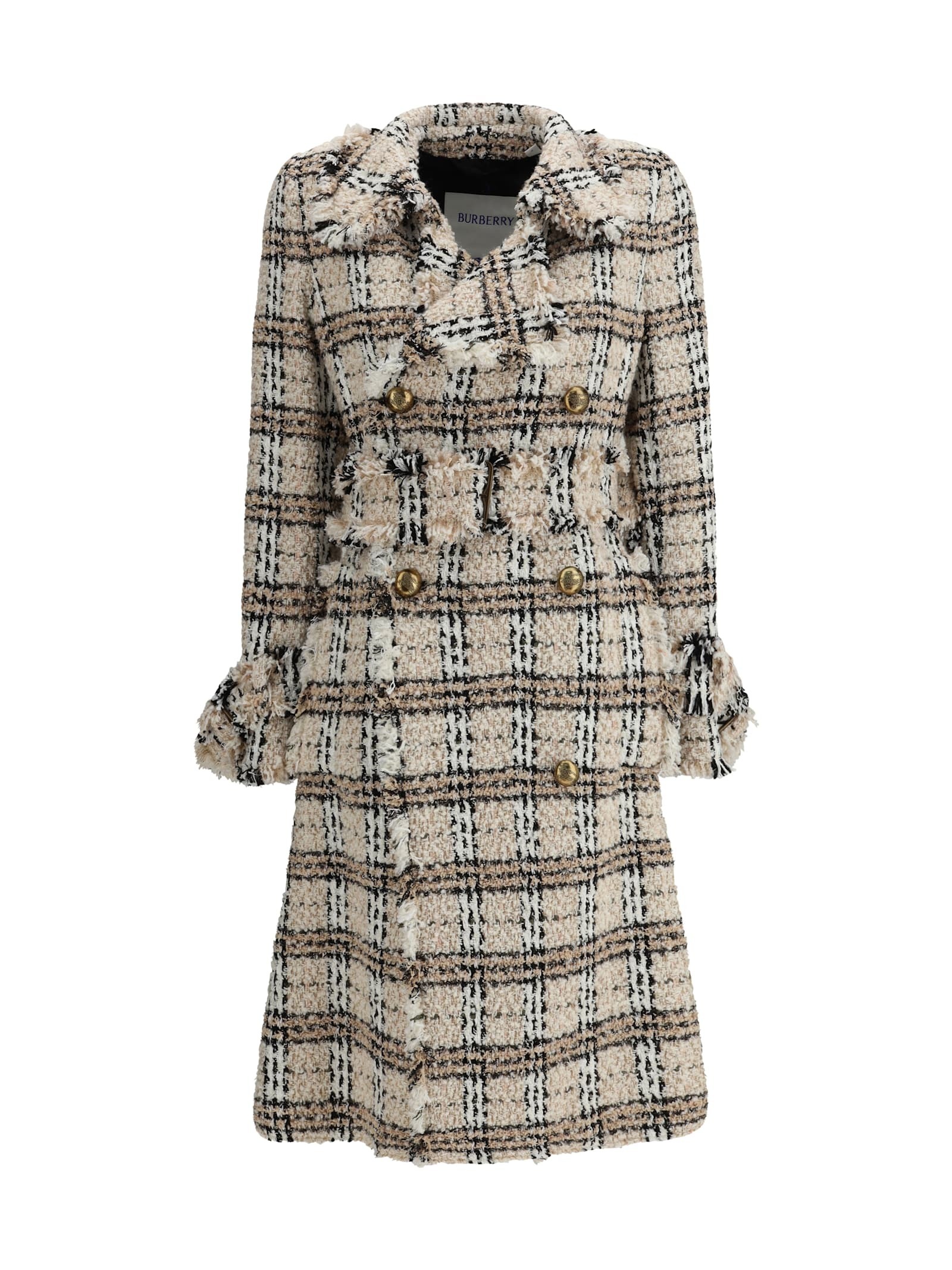 【送料&関税込】Burberry Check BouclAC Coat