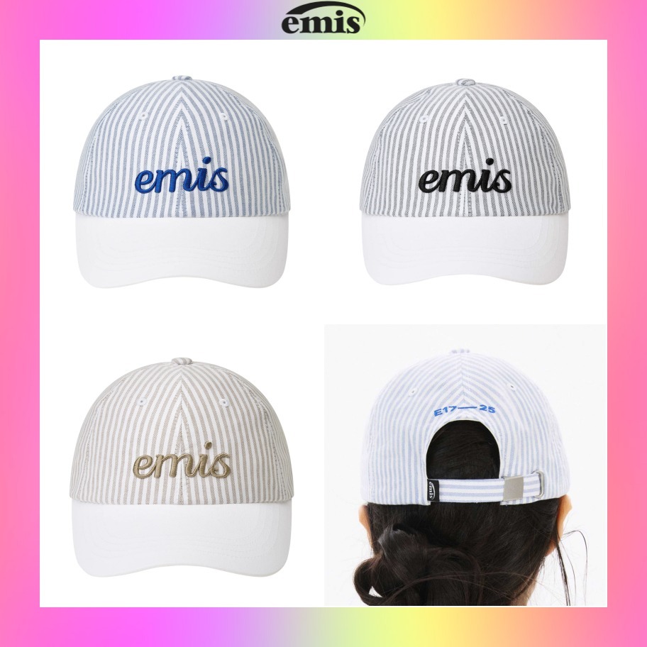 【emis】25HS新作★(男女共用) STRIPE BALL CAP